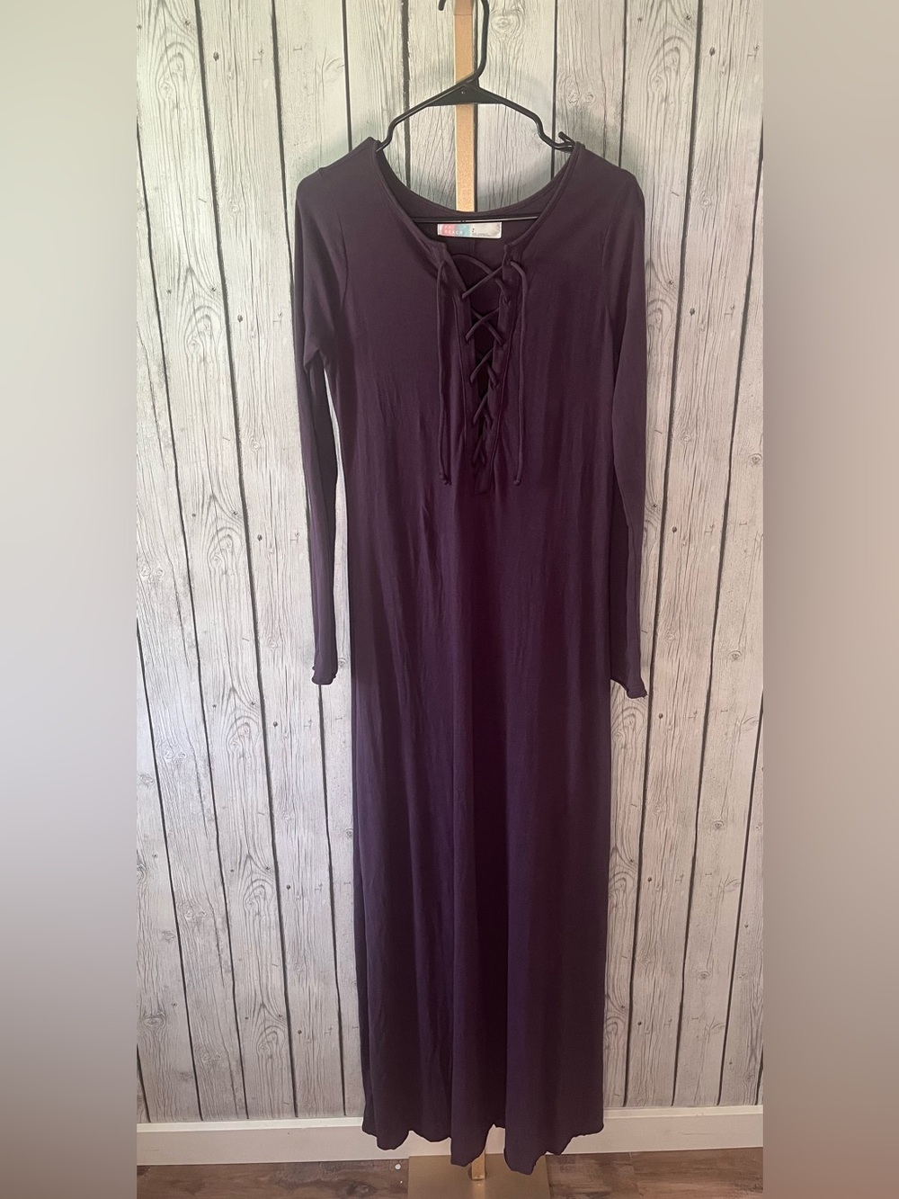 Free People FP Beach Psychomagic Lace Up Maxi Dress festival Plum Purple Small